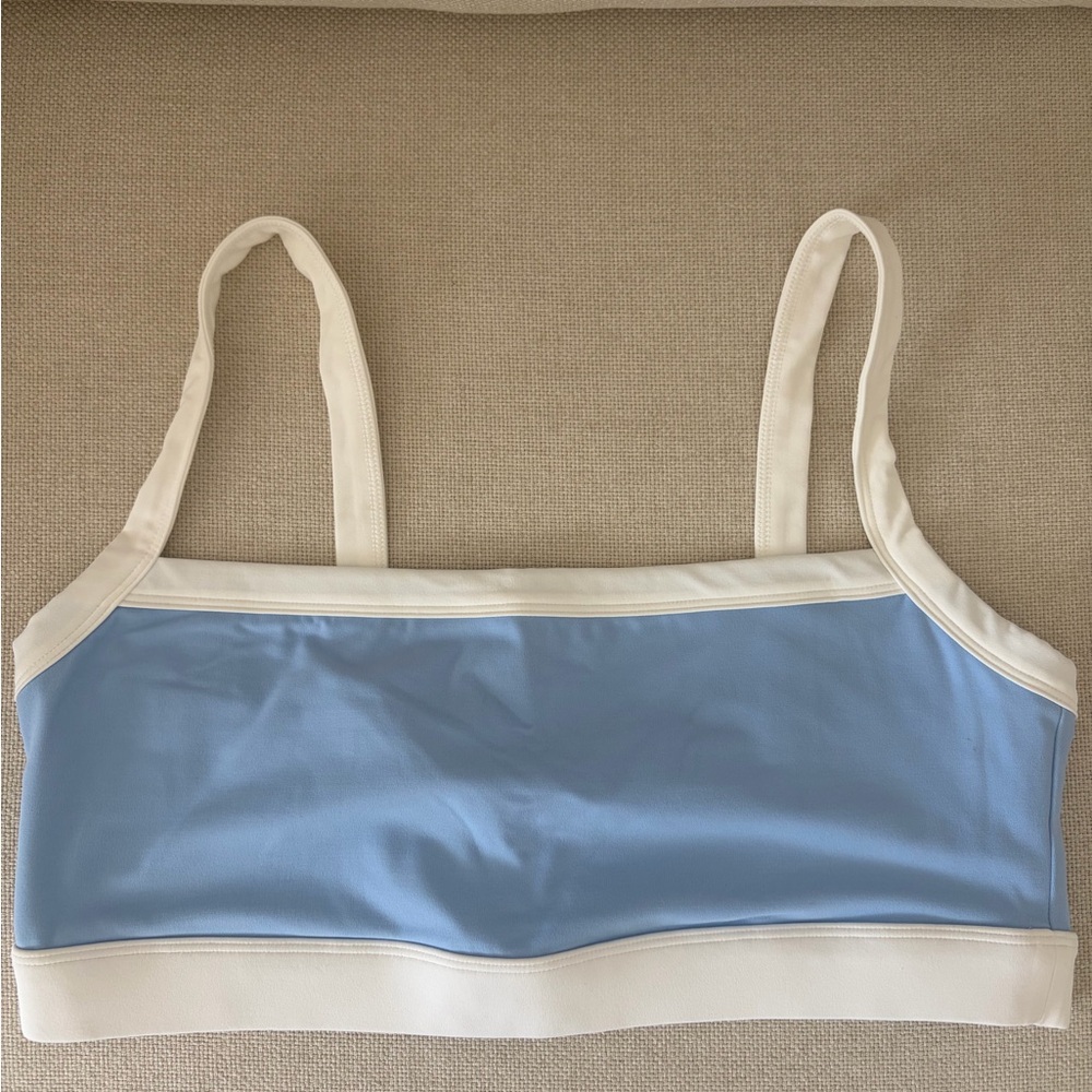 Splits59 Light Blue and White Sports Bra